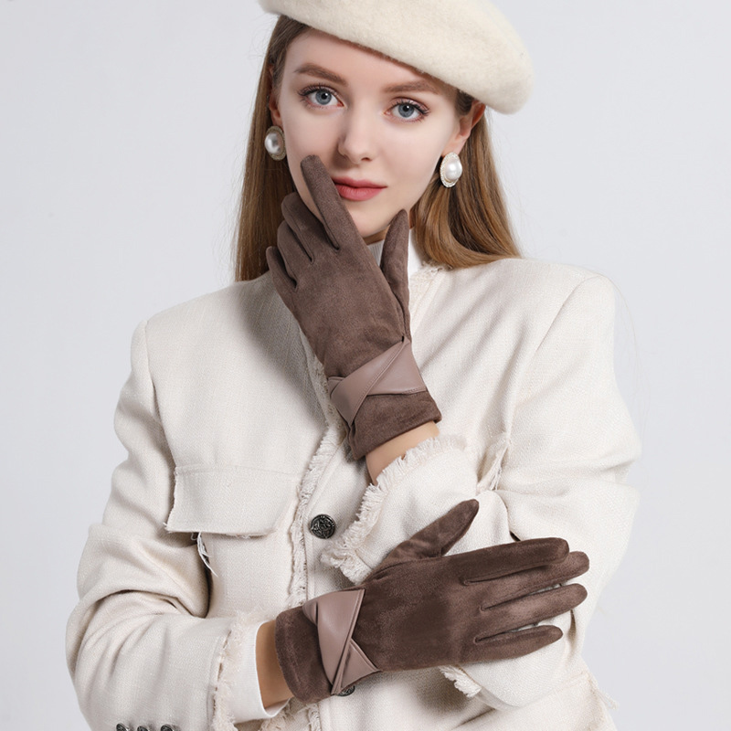 1 Pair Suede Gloves For Women  - Leather Driving Glove recension och pris