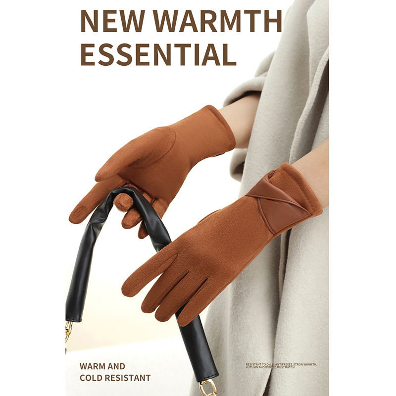 1 Pair Suede Gloves For Women  - Leather Driving Glove recension och pris