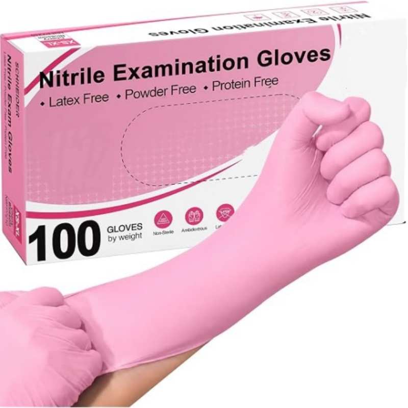 100-200PCS Pink Nitrile Dispos - Rubber Glove Cleaning recension och pris