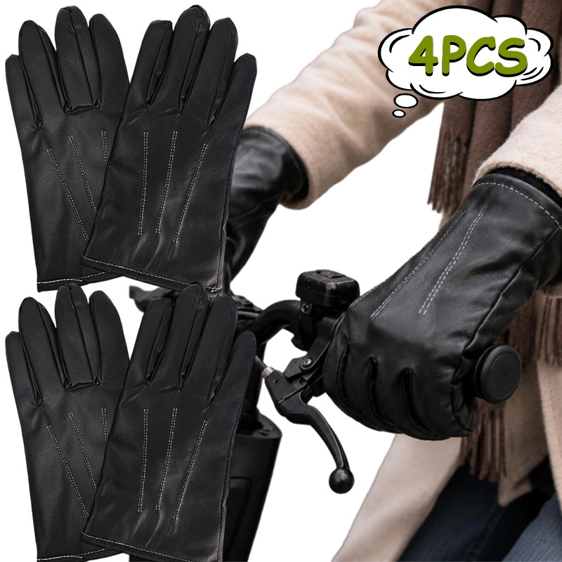 1/2Pairs Winter Faux Leather G - Leather Driving Glove recension och pris