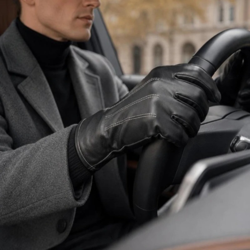 1/2Pairs Winter Faux Leather G - Leather Driving Glove recension och pris